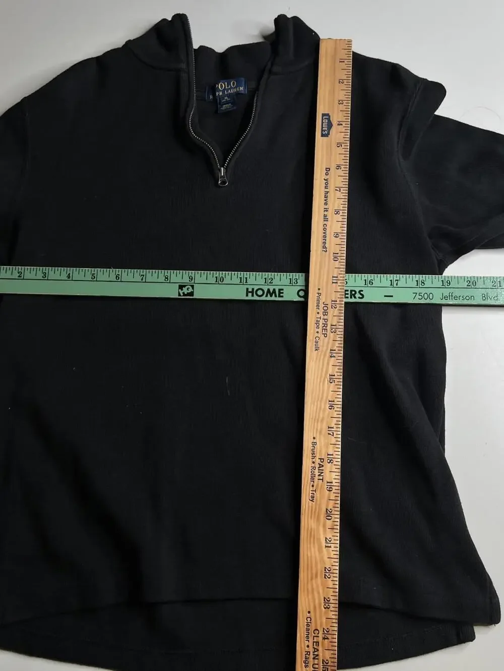 Polo Ralph Lauren‎ Sweatshirt Boys 18-20 Black 1/4 Zip Mock Neck Pullover Logo